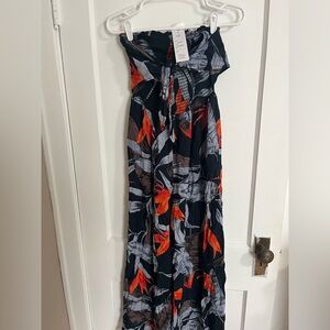 Floral Strapless Maxi Jumpsuit